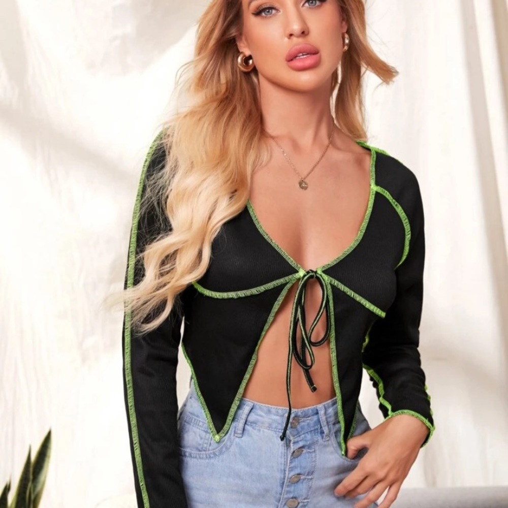 Front tie crop top